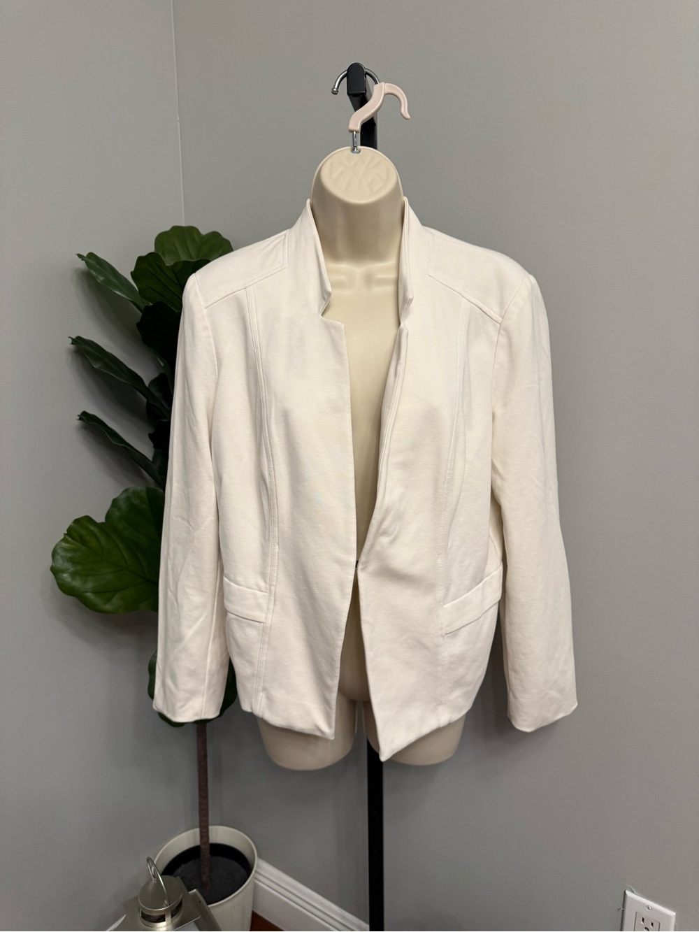 Chico's Cream Open-Front Blazer Jacket